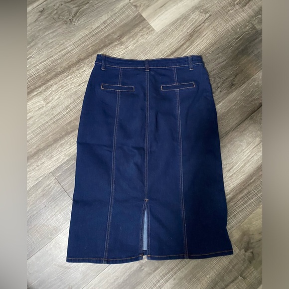 Denim High Waisted Button up Midi Womens Skirt  size XL - Picture 2 of 4
